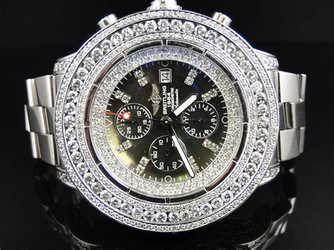 custom diamond breitling|breitling diamond bezel men's watch.